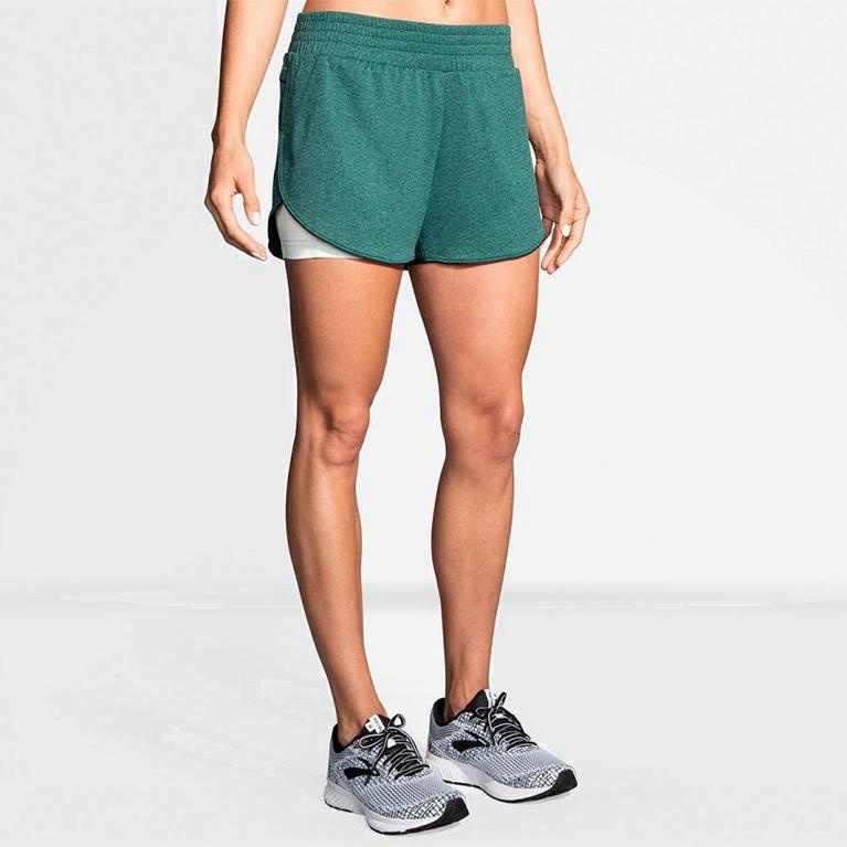 Brooks Rep 3 2-In-1 Womens Running Shorts Ireland Green (ZKRW-75210)